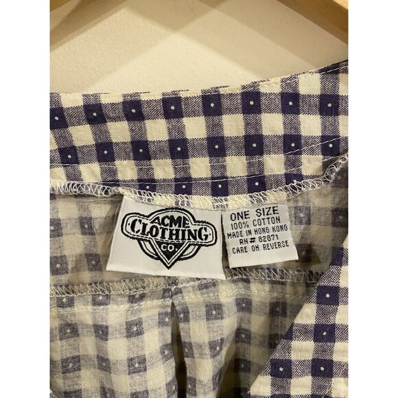 Acme Clothing VTG Embroidered Looney Tunes Plaid Button Shirt (No Collar) OSFA - Picture 5 of 10